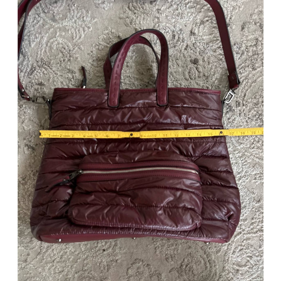 SOL And SELENE Wine Burgundy Nylon Quilted Endurance Tote - Picture 3 of 10